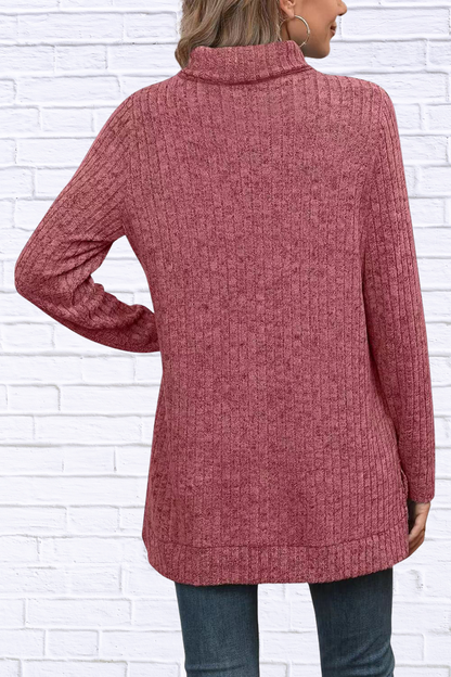 Turtleneck High Low Top