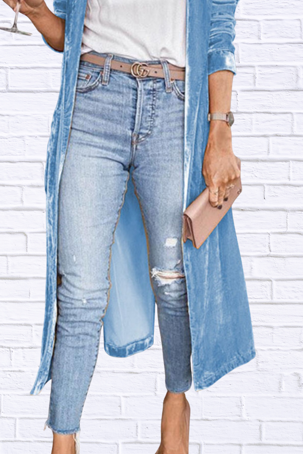 Open Front Long Sleeve Longline Cardigan