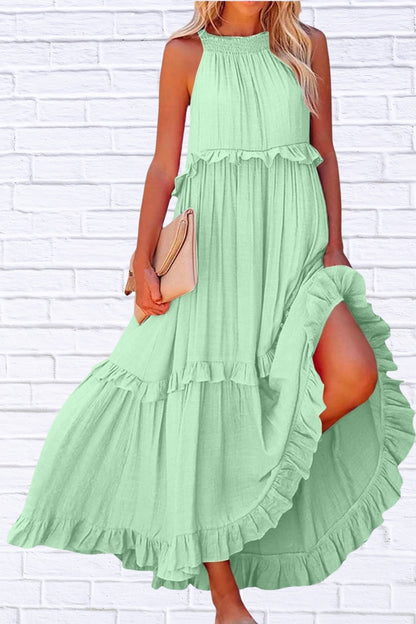 Ruffled Sleeveless Maxi Dress | Flowy & Feminine