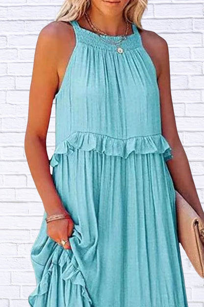 Ruffled Sleeveless Maxi Dress | Flowy & Feminine