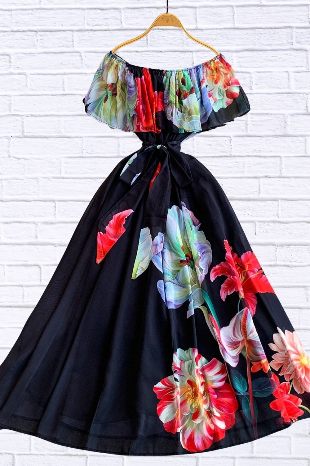 Floral Off-Shoulder A-Line Dress for Women