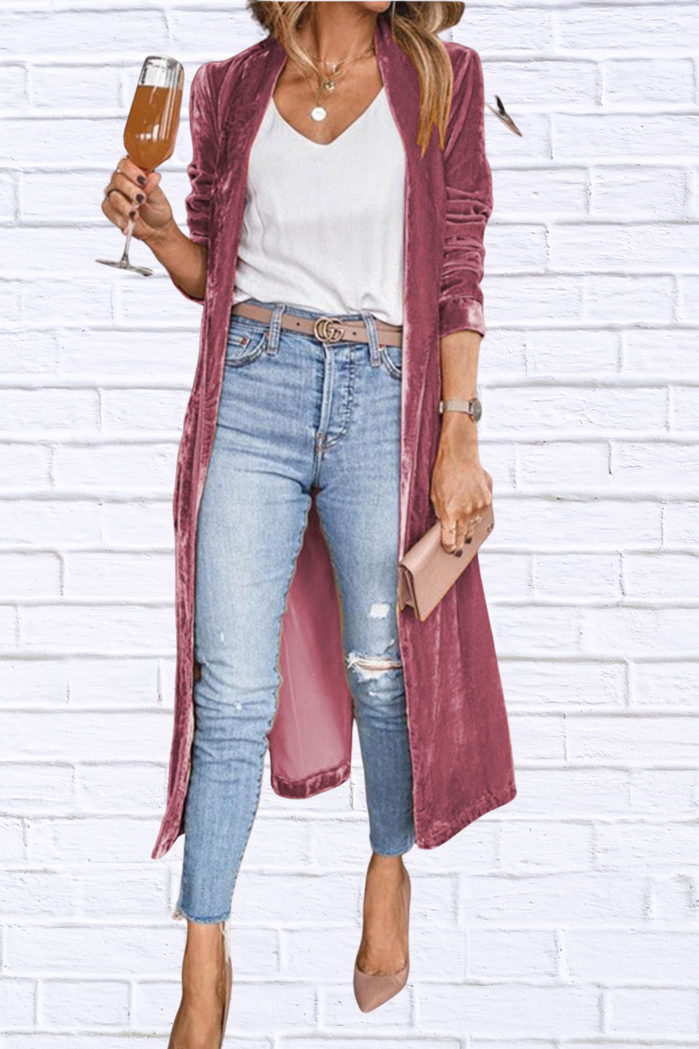Open Front Long Sleeve Longline Cardigan