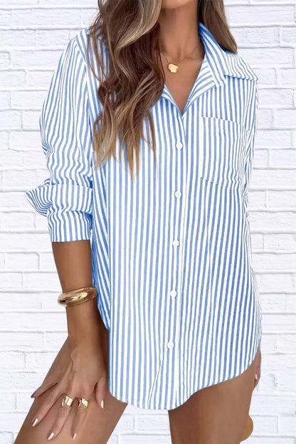 Striped Button-Down Shirt | Classic Women’s Long Sleeve