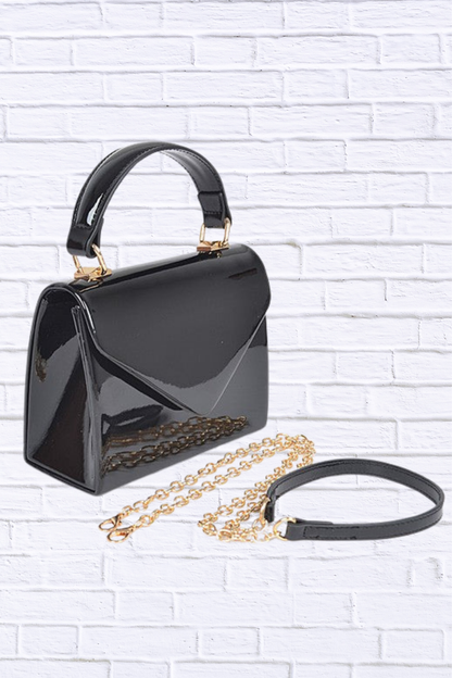 Patent Leather Top Handle Swing Bag