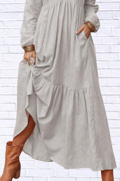 Plus Size V-Neck Tiered Maxi Dress | Flowy & Chic
