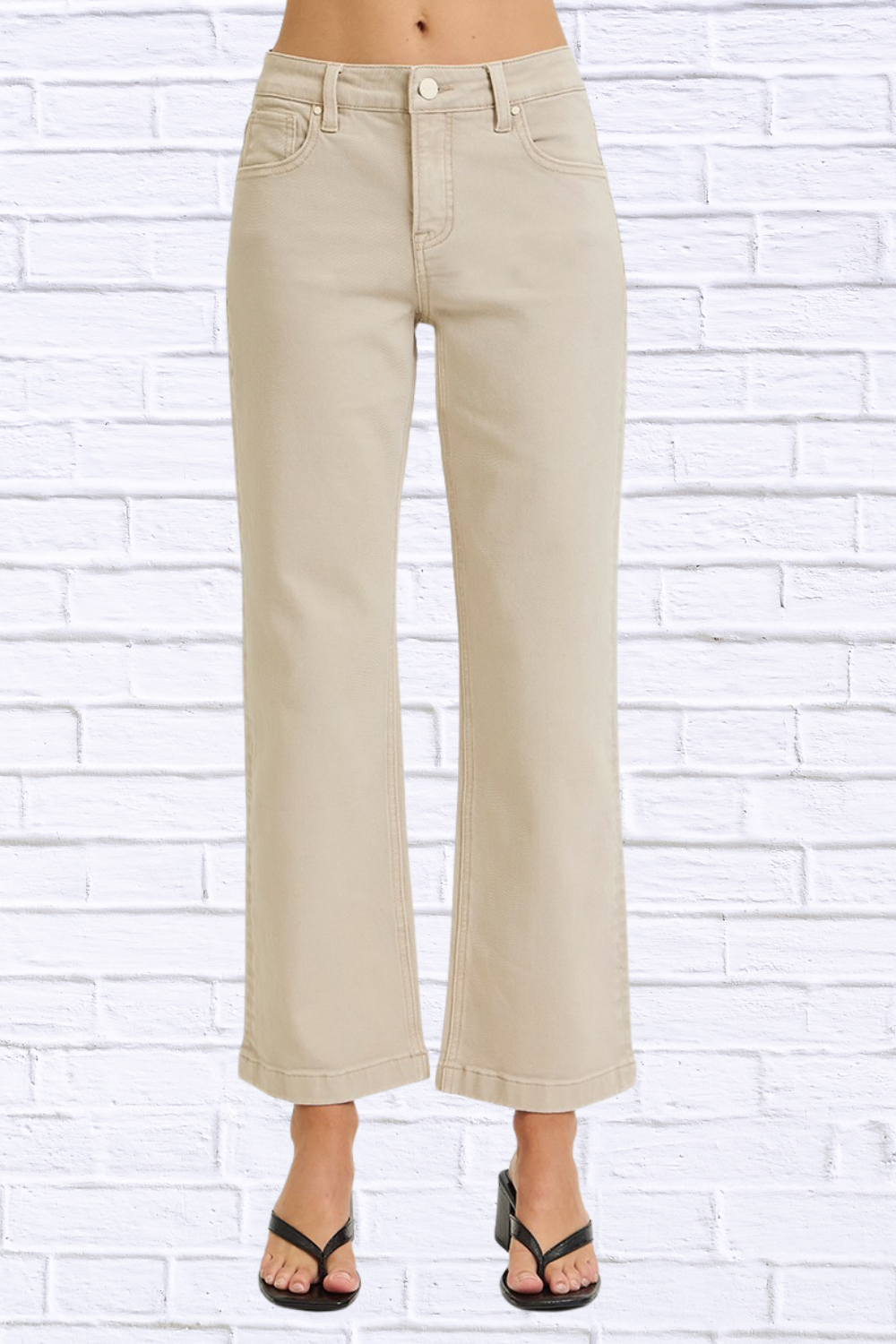 RISEN Full Size Tummy Control Mid Rise Ankle Straight Jeans Plus Size