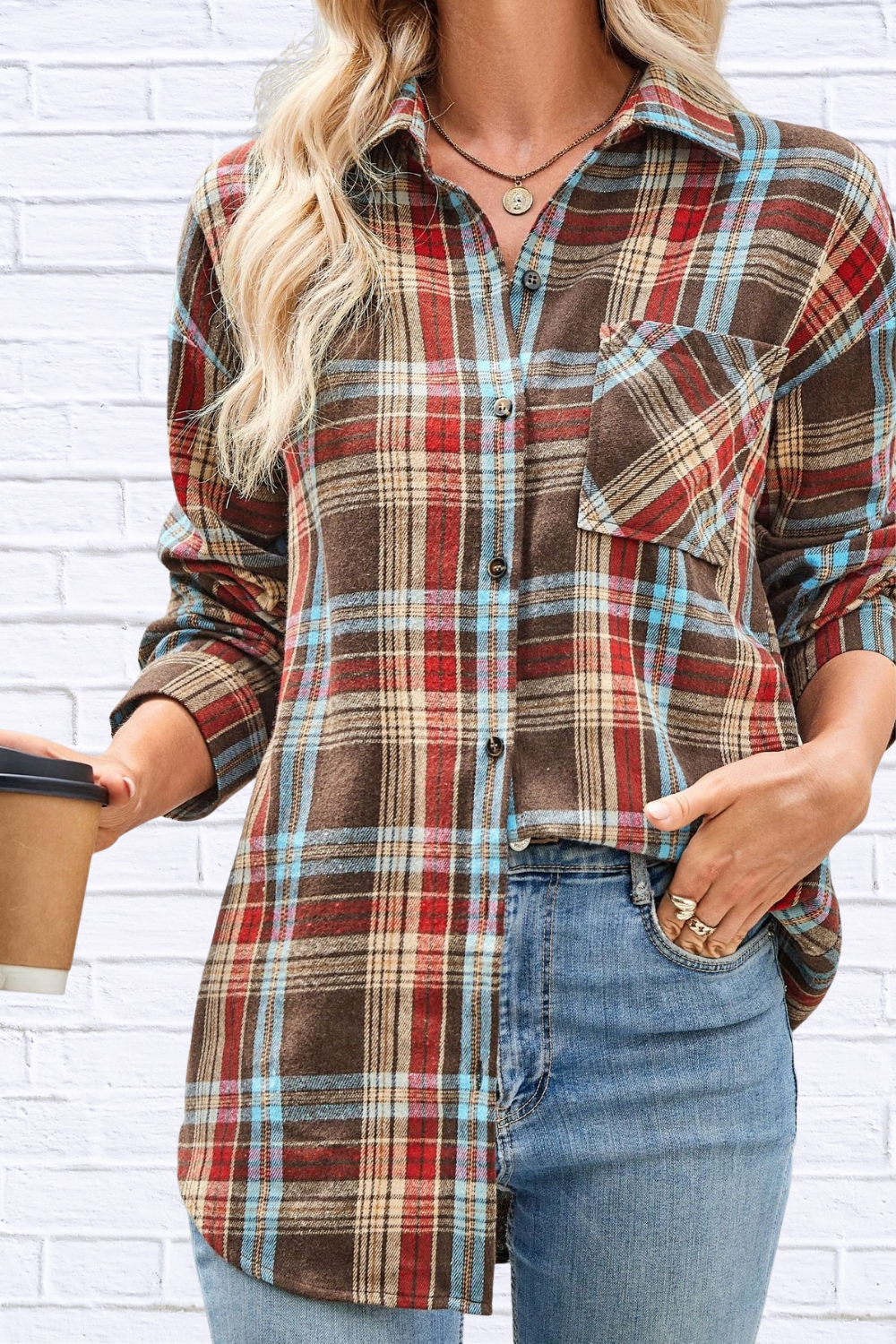 Plaid Button Up Long Sleeve Shirt