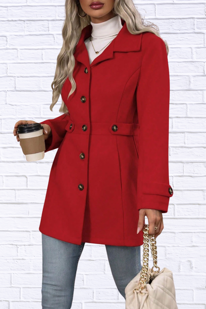 Collared Neck Button Up Coat