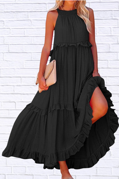 Ruffled Sleeveless Maxi Dress | Flowy & Feminine
