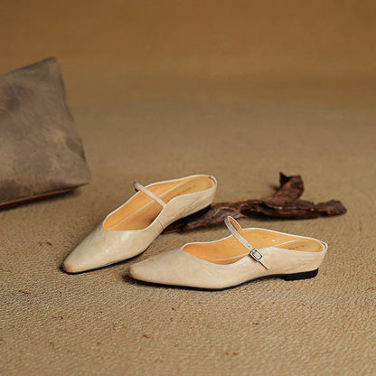 Elegant Genuine Leather Pointed Flats