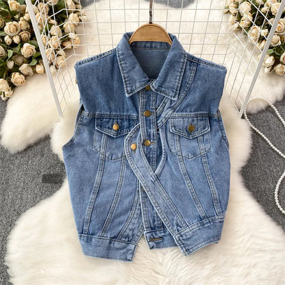 Elise Leroy Femme Frayed Denim Vest