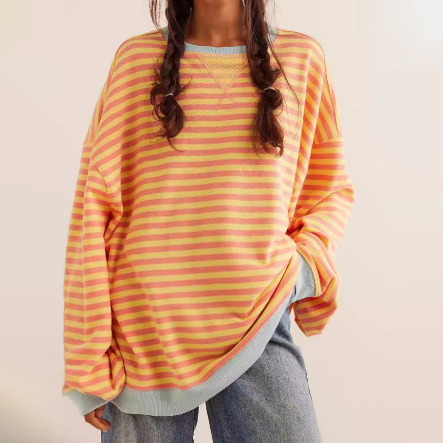 Elise Leroy Striped Comfort Sweatshirt