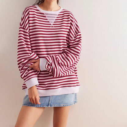 Elise Leroy Striped Comfort Sweatshirt