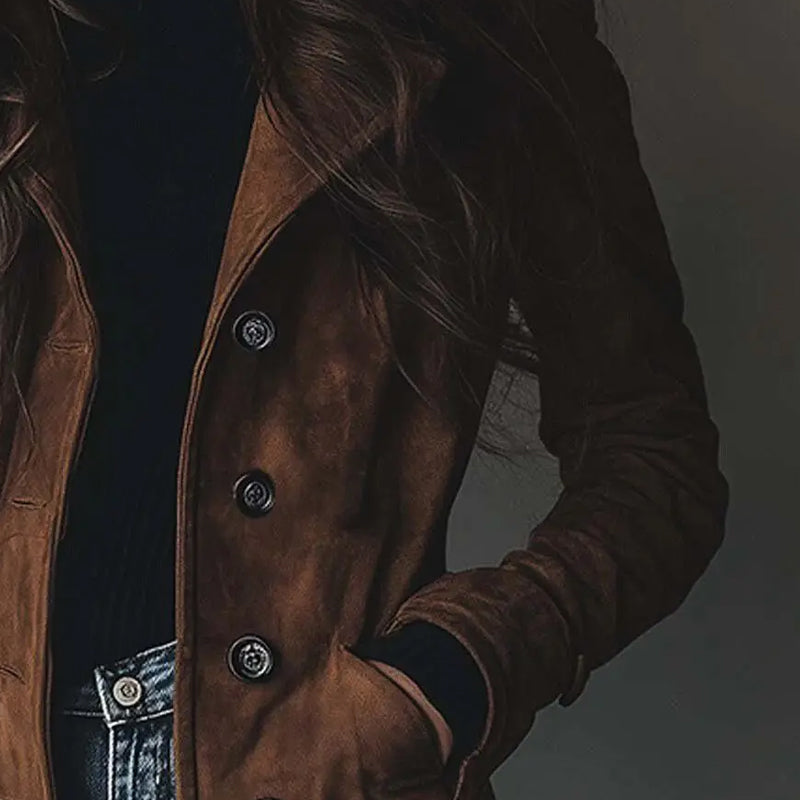 Éloure Brown Suede Longline Coat