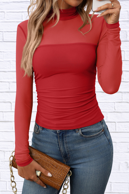 Mock Neck Long Sleeve Top