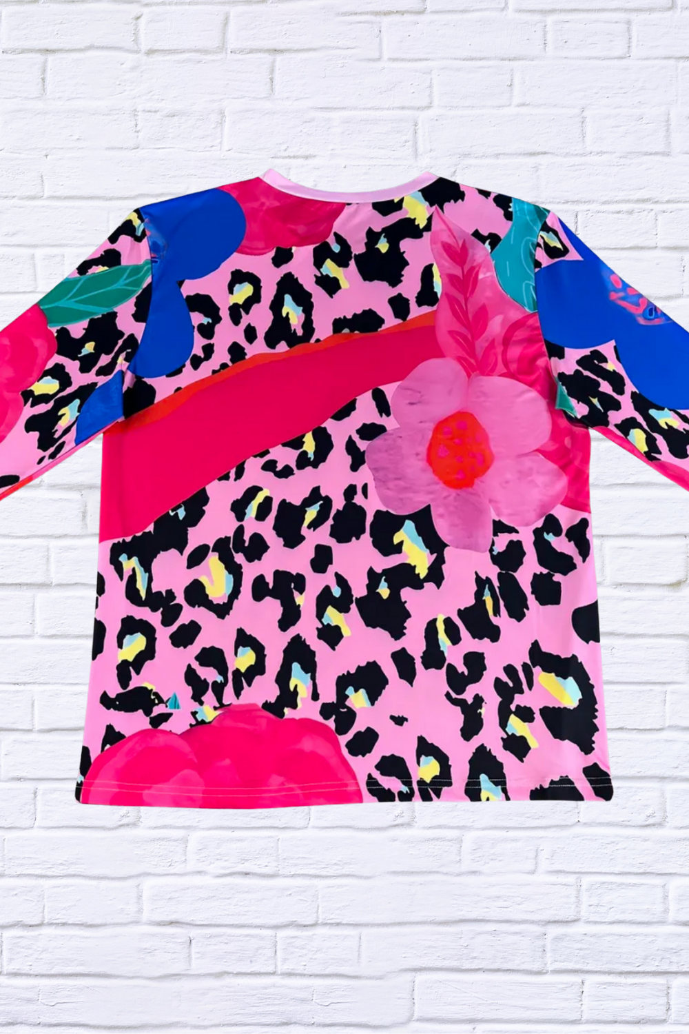 Wild Print Long Sleeve Crew Neck Top!