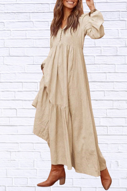 Plus Size V-Neck Tiered Maxi Dress | Flowy & Chic