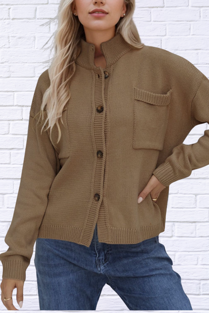 Button Up Long Sleeve Cardigan