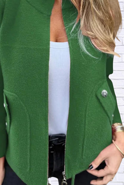 Full Size Textured Knit Zip Up Outerwear Plus Size