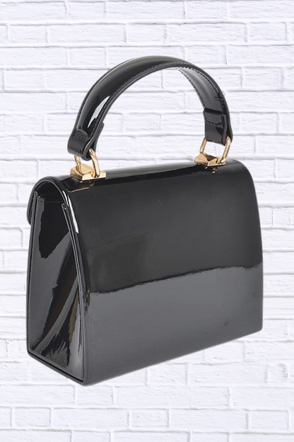 Patent Leather Top Handle Swing Bag