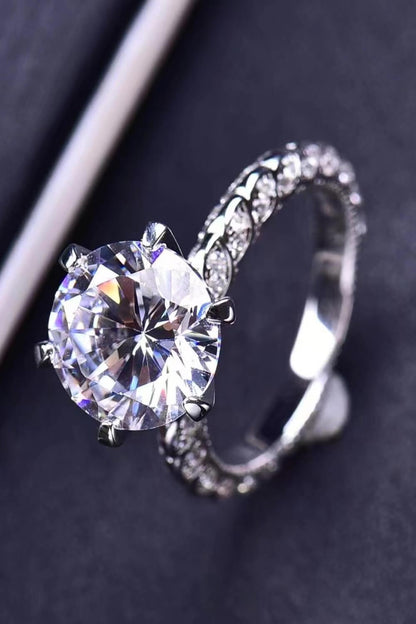 Blue Zone Planet | Forever Love Side Stone Moissanite Ring
