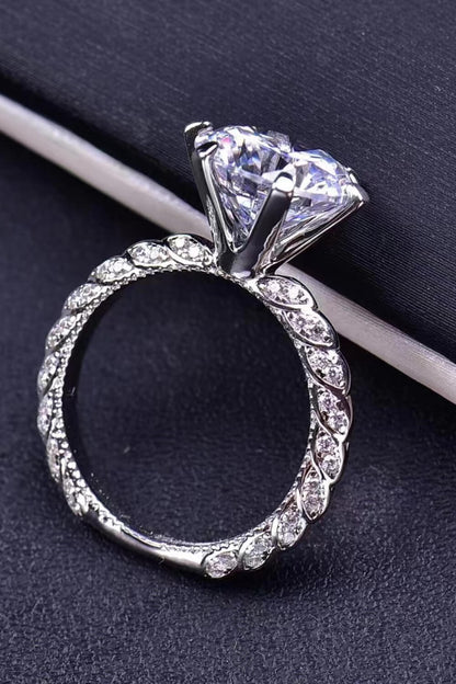 Blue Zone Planet | Forever Love Side Stone Moissanite Ring