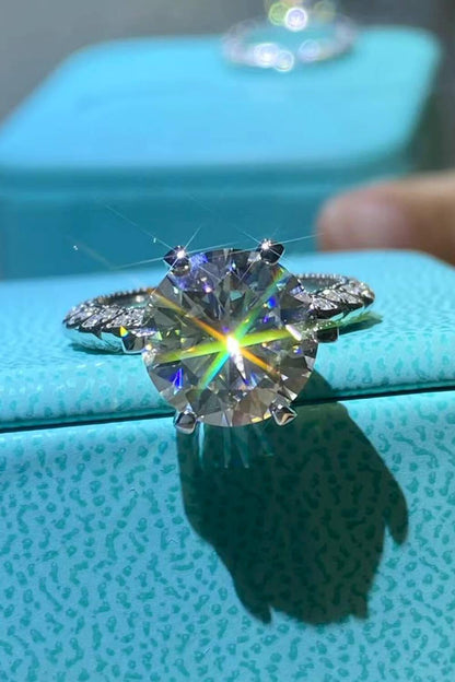Blue Zone Planet | Forever Love Side Stone Moissanite Ring