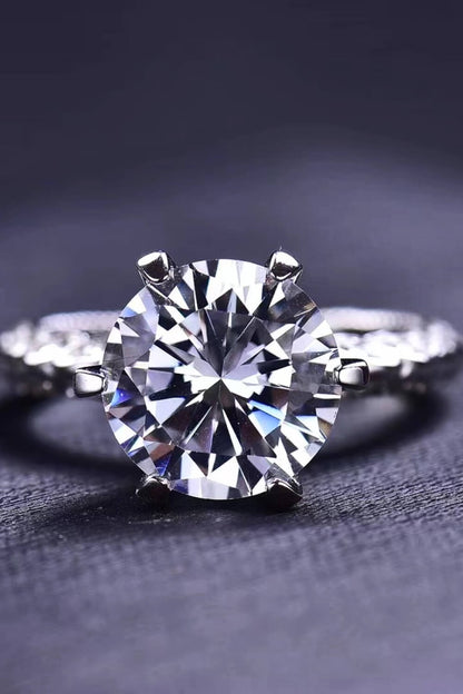 Blue Zone Planet | Forever Love Side Stone Moissanite Ring