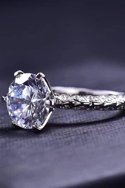 Blue Zone Planet | Forever Love Side Stone Moissanite Ring