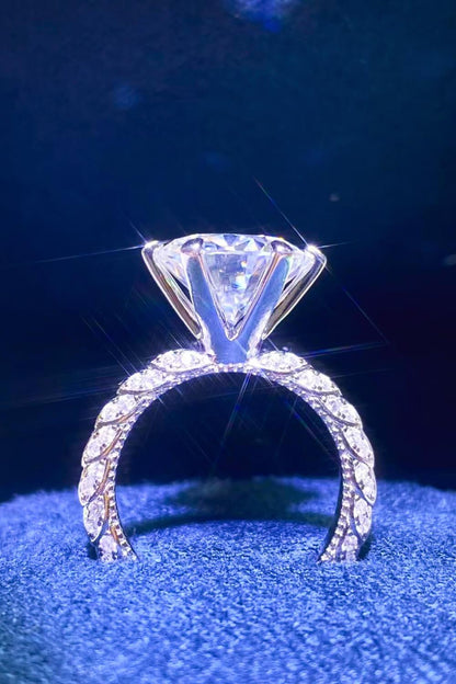 Blue Zone Planet | Forever Love Side Stone Moissanite Ring