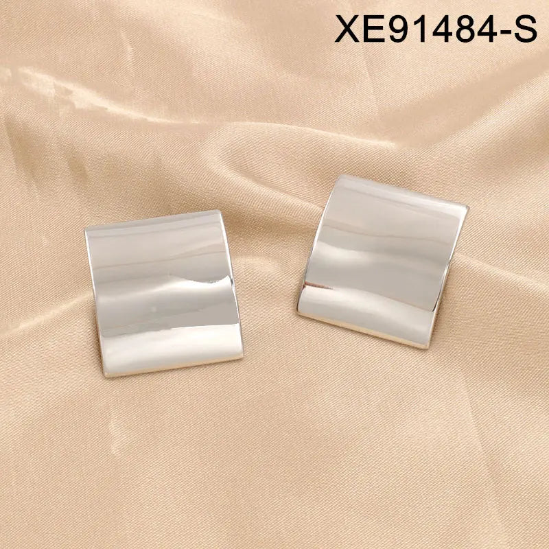Anti-Tarnish 18K Gold Plated Geometric Statement Stud Earrings