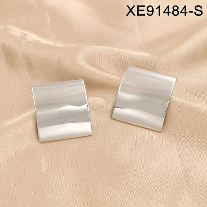 Anti-Tarnish 18K Gold Plated Geometric Statement Stud Earrings