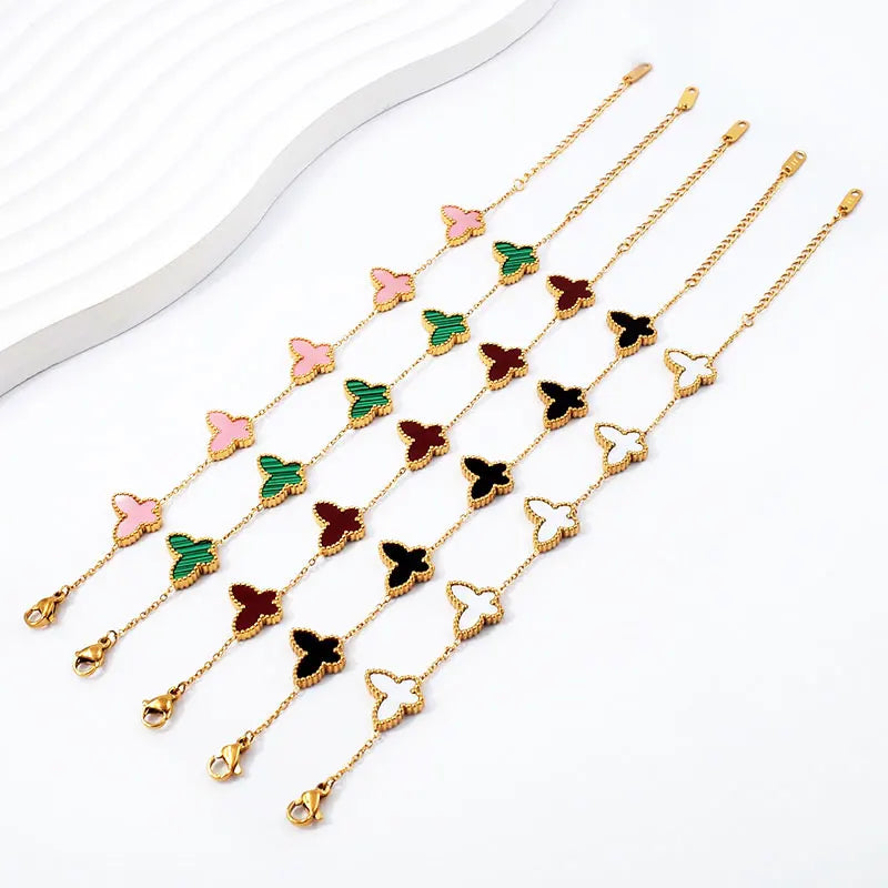 18K Gold Plated Butterfly Charms Necklace Bracelet Earrings Sets