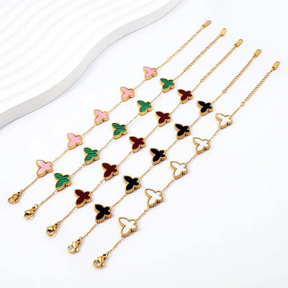 18K Gold Plated Butterfly Charms Necklace Bracelet Earrings Sets