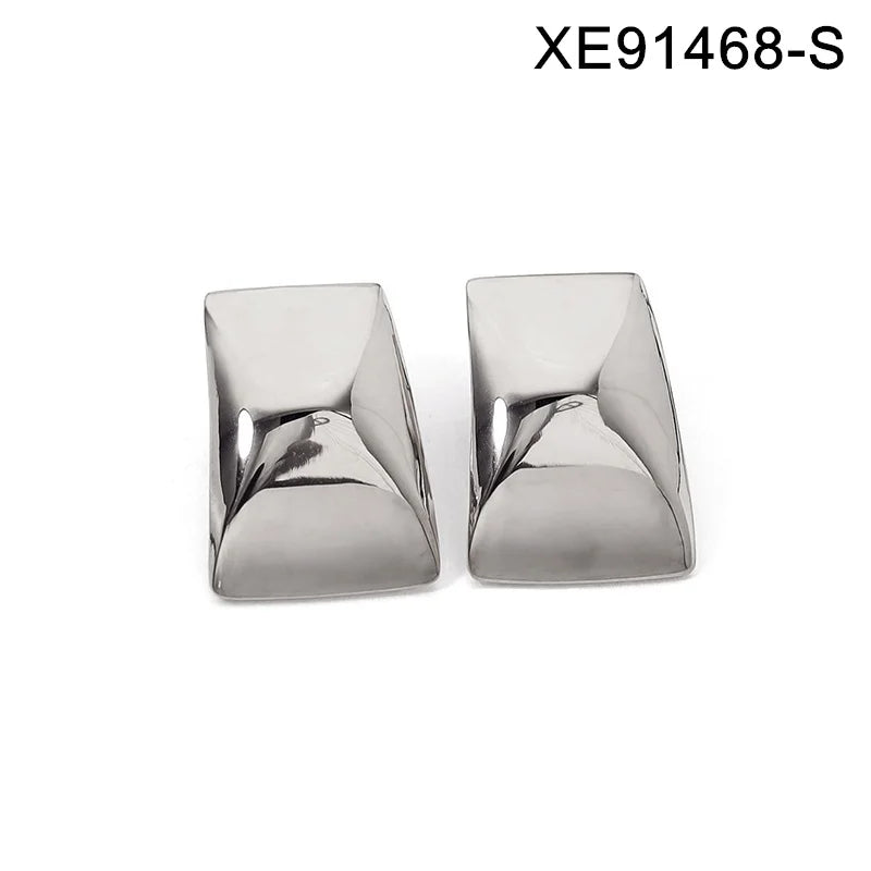 Anti-Tarnish 18K Gold Plated Geometric Statement Stud Earrings