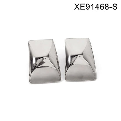 Anti-Tarnish 18K Gold Plated Geometric Statement Stud Earrings