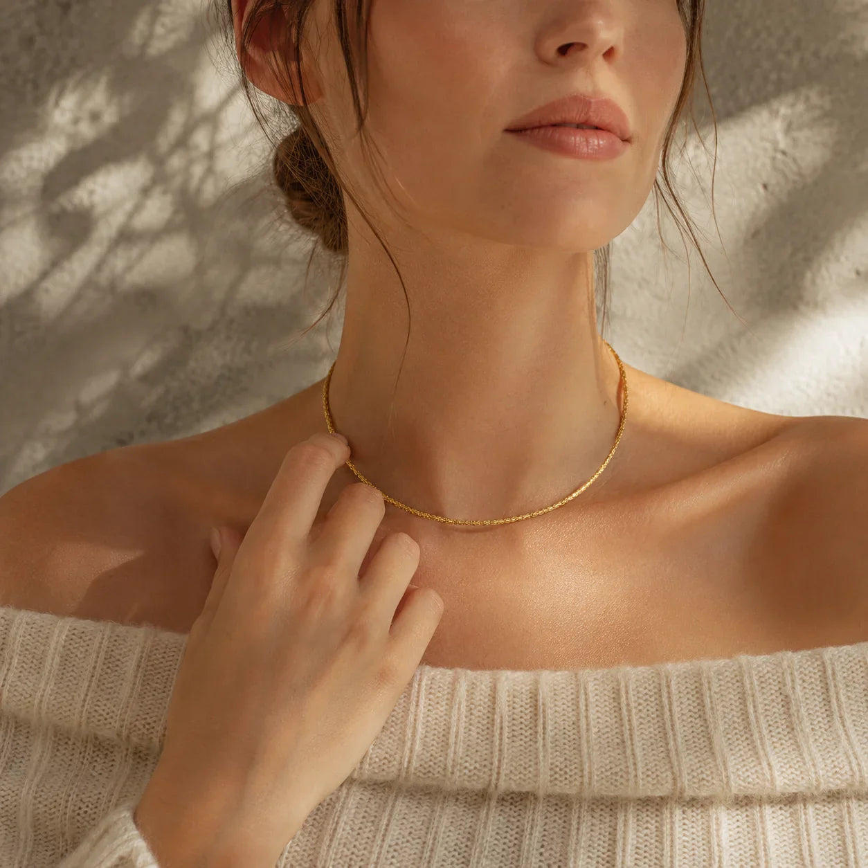 Elegant 18K Gold Plated Necklace for Women Daily Waterproof Tarnish Free Women Jewelry