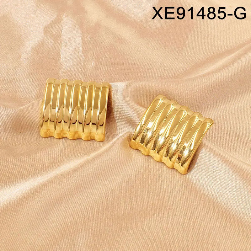 Chunky Geometric Stud Earrings