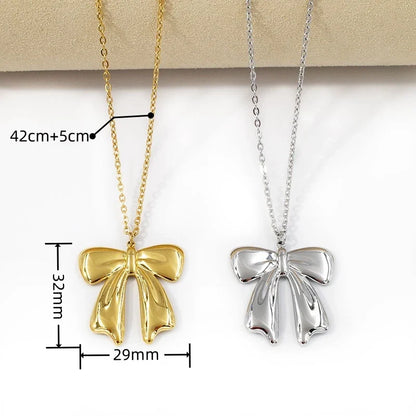 Luxury Bowknot Charms Necklace Earrings Sets Women