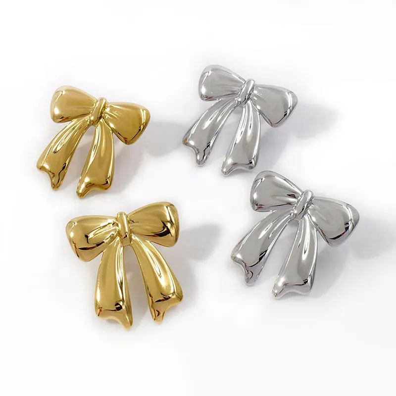 Luxury Bowknot Charms Necklace Earrings Sets Women