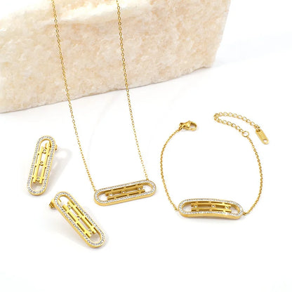 Elegant Timeless Gold Plated Hypoallergenic Earring Necklace and Bracelet Set