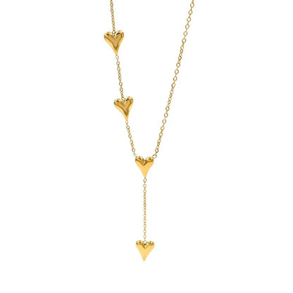 18K Gold Plated Heart Chain & Bracelet Set