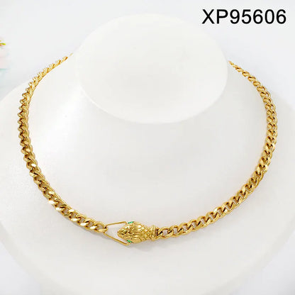 Snake Cuban Chain Necklace & Bracelet Set