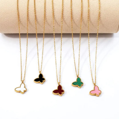 18K Gold Plated Butterfly Charms Necklace Bracelet Earrings Sets
