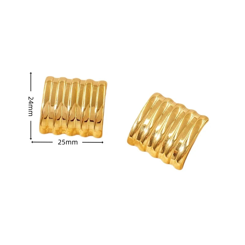 Chunky Geometric Stud Earrings