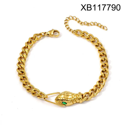 Snake Cuban Chain Necklace & Bracelet Set
