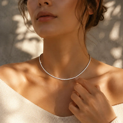 Stainless Steel Tennis Necklace