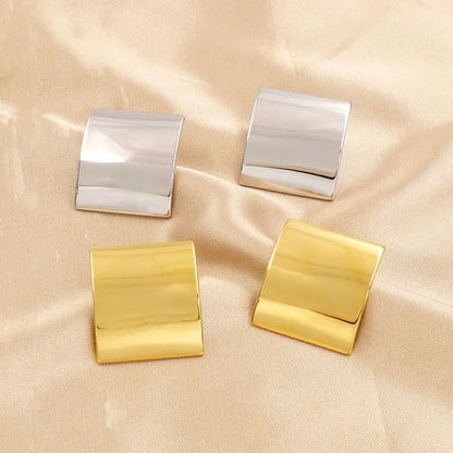 Anti-Tarnish 18K Gold Plated Geometric Statement Stud Earrings