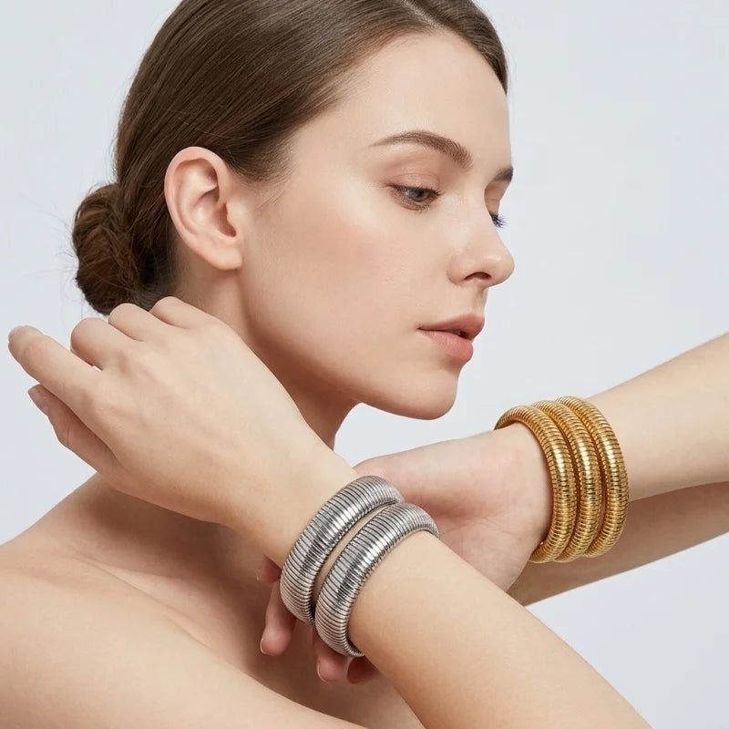 Stretchable 18K Gold Plated Bracelets Jewelry