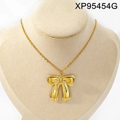 Luxury Bowknot Charms Necklace Earrings Sets Women